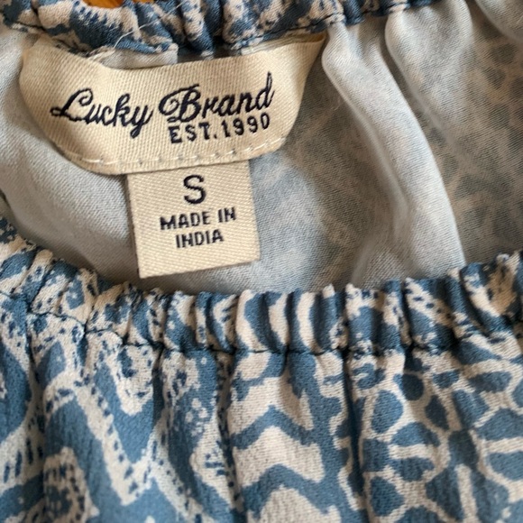 Like New! Lucky Brand off the Shoulder Pheasant Blouse Size Small - Picture 9 of 10